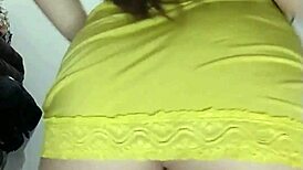 redhead in yellow lingerie red panties toys masturbate sol mega fire 🔥
