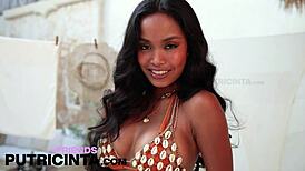 wanna see this horny asian slut putri cinta peel off that skimpy orange bikini?