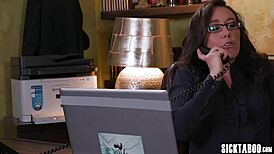big ass busty lesbians lick asses hot in office