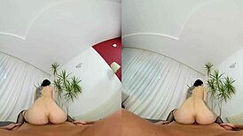 sexy czech brunette slut rides cock then takes deep anal creampie pov