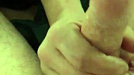 gf milks my big cock first time prostate play handjob cum explosion