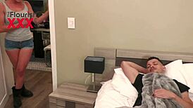 texas patti's stepmom catches her cheating in the shower and joins for bbc riding