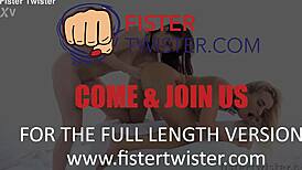 Lesbian Fisting Stretches Hot Blonde's Shaved Pussy Wide