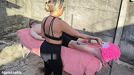 milf mother-in-law gropes huge cock with wet pussy massage intent
