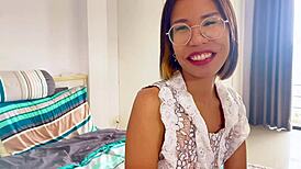 Petite Thai Twink Screams Cumming from Fast Bareback Pounding and Facial