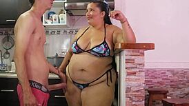 stepmom kitchen fuck super hot doggystyle creampie squirt riding!