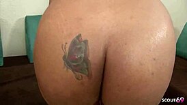 Curvy Ebony Bitch's Big Bouncing Ass and Saggy Tits Jiggle While Fat Black Cock Midget Pounds Her Hard