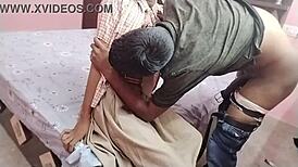 Desi virgin teen student loses it to big cock doggy style