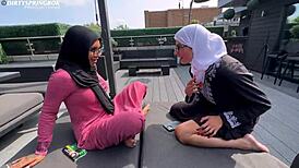 Two Horny Muslims Seduce Innocent White Girl's Tight Pussy
