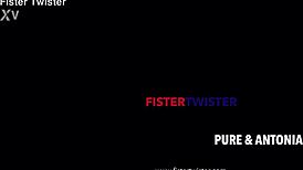 Lesbian Fisting Stretches Hot Blonde's Shaved Pussy Wide