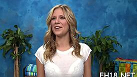 Damn, this hot teen's tight pussy and face get pounded raw during nuru massage! Who's next?! 😈💦