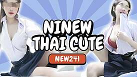 skinny thai student neighbor fucks pov in kitchen door open showing swollen creampie wet pussy to outsiders