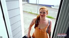 curvy ginger jade edwards rims deepthroats then spreads for wet pussy anal pounding