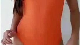 watch this cute latina brunette wife dance her big ass and tease her little pussy