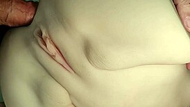 Double penetrate shaved fuck doll's big pussy ass with toys close-up