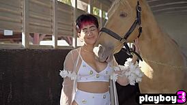 Beautiful Big Tits Teen Mia Valentine 18+ Strips Curvy Body Ripped Clothes Exposed Ass