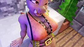 Piglin milf with big tits and ass fucked missionary pov