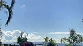 Chubby Ebony Releases Endless Farts in Outdoor Pool Madness