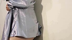 imagine owning a thick indonesian wife in sexy satin dress creampie ready