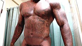 Big Daddy Hallelujah Johnson strokes monster cock with toys to cumshot