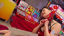 Sexy Chinese girl Mio slammed hard in night market frenzy