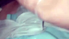 Drunk squirt soaks cloth diaper during jerk-off delight