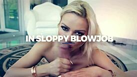 Hot Brunette Delivers Sloppy Deepthroat Ball Licking Blowjob!