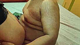 your cheating latina wife calls her boyfriend for CRAZY cowgirl riding while hubby waits!