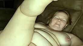 wanna fuck this horny wet pregnant redhead milf on the sofa with her big tits bouncin??