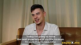 tommy kicks off with ffm 3some titty fuck on giant hooters in kitchen hd!