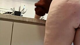 Half-sister flashes thong panties in kitchen, begs my stare