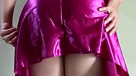 Sexy Satin Pajama Indonesian Pussy Masturbation