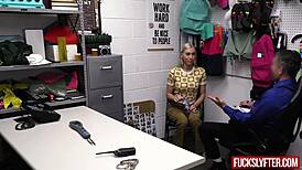 Kay Lovely petite blonde deepthroats monster cock rides cowgirl steals water bottle 😈