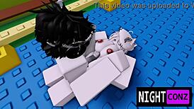 roblox girl slurps eboy cock then gets fucked rough! cum blasts her big tits and ass!