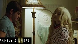 Hot Blondie Fucks Stepbro Doggystyle And Cowgirl After Boyfriend Leaves Wet Pussy Spread