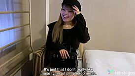 keiko amateur shop girl arrives tokyo love hotel stripped fucked stranger first time