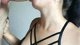 hot brazilian namorada deepthroats wellington prado's huge cock till he cums on her big tits