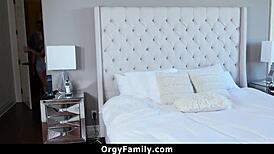 daddy sneaks after kasey into bedroom with raging boner for orgyfamily fun