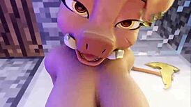 Piglin milf with big tits and ass fucked missionary pov