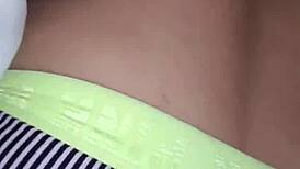 girl next door ebony neighbor tempts with oiled cameltoe shorts dirty talk fingering tease