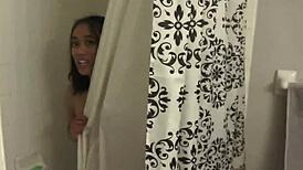 oh damn i pounded my petite asian stepsis pussy in the shower!!