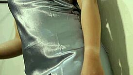 imagine owning a thick indonesian wife in sexy satin dress creampie ready