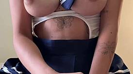 damn check this big titty college slut shaking her huge natural boobs