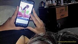Best friend Latina watches TikToks then sucks hard cock deeply