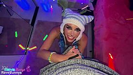 khloe kapri in rave bunny suit gets her wet pussy pounded hard with creampie finish!