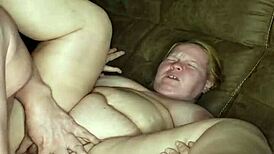wanna fuck this horny wet pregnant redhead milf on the sofa with her big tits bouncin??