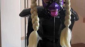 Touchedfetish latex sub slut throat fucked and facial cumshot!!