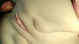 Double penetrate shaved fuck doll's big pussy ass with toys close-up