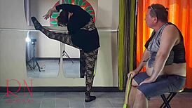 Teacher regina noir spanks bad ballerina's ass then face fucks her pussy in dominating ballet class