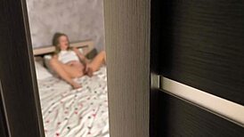 Stepsister catches spying eyes and sucks throbbing dick part 1